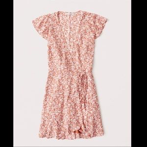 A&F Orange Floral Wrap Front Dress